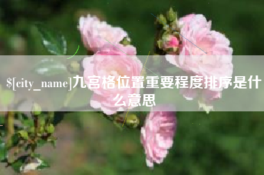 射洪九宫格位置重要程度排序是什么意思