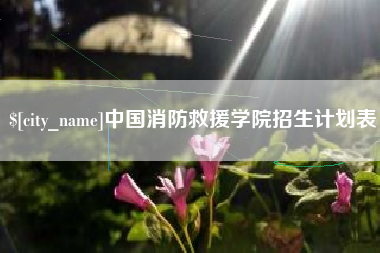 射洪中国消防救援学院招生计划表